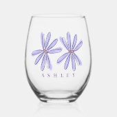 Spring Florals Lavender Lila Weinglas Ohne Stiel (Vorderseite)