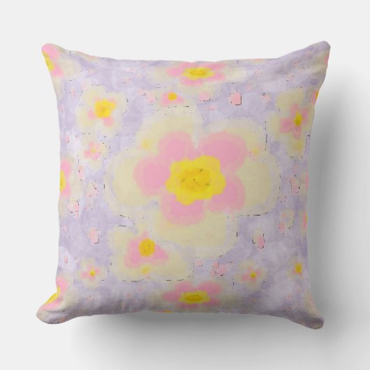 Spring Florals Lilac Pink Yellow Kissen (Vorderseite)