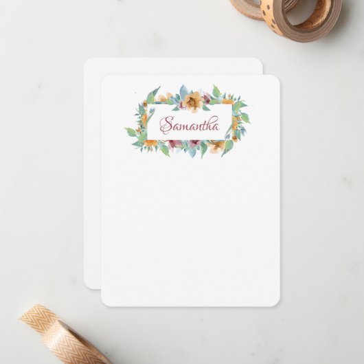 Spring Florals Mitteilungskarte (Vorderseite/Rückseite Beispiel)