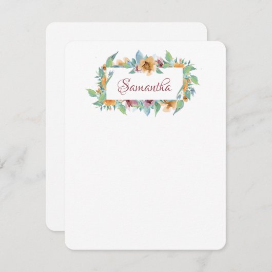 Spring Florals Mitteilungskarte (Vorne/Hinten)