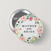 Spring Florals Mutter der Braut Hochzeit Button (Vorne & Hinten)