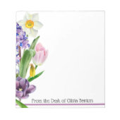 Spring Florals Name White Notizblock (Vorderseite)