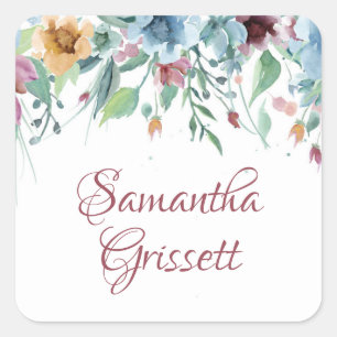 Spring Florals Quadratischer Aufkleber
