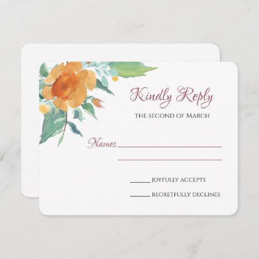 Spring Florals RSVP Karte (Vorne/Hinten)