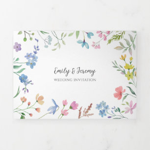 Spring Florals Trifold Wedding Einladung
