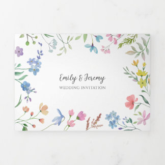 Spring Florals Trifold Wedding Einladung