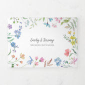 Spring Florals Trifold Wedding Einladung (Cover)