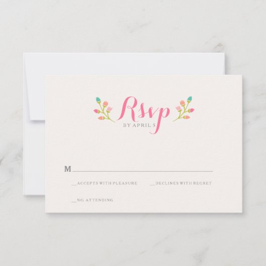 Spring Florals Wedding RSVP Card Karte (Vorderseite)