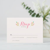 Spring Florals Wedding RSVP Card Karte (Stehend Vorderseite)