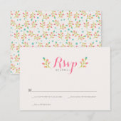 Spring Florals Wedding RSVP Card Karte (Vorne/Hinten)