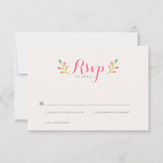 Spring Florals Wedding RSVP Card Karte