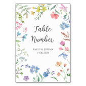 Spring Florals Wedding Tischnummern (Vorderseite)