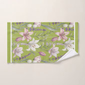 Spring Florals with Meadow Green Background Badhandtuch Set (Handtuch)