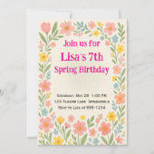 Spring Flower Birthday Einladung (Vorderseite)