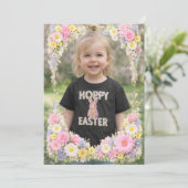 Spring Flower Happy Easter Personalized Photo Einladung (Stehend Vorderseite)