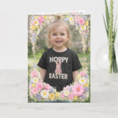 Spring Flower Happy Easter Personalized Photo Karte (Vorderseite)