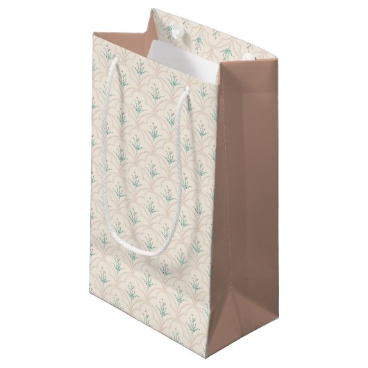 Spring flower pattern small gift bag kleine geschenktüte (Vorderseite Schrägansicht)