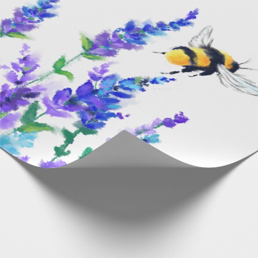 Spring Flowers and Bees Wrapping Paper Geschenkpapier (Ecke)