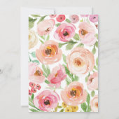 Spring Flowers Babydusche Einladung (Rückseite)