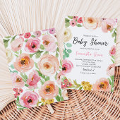 Spring Flowers Babydusche Einladung