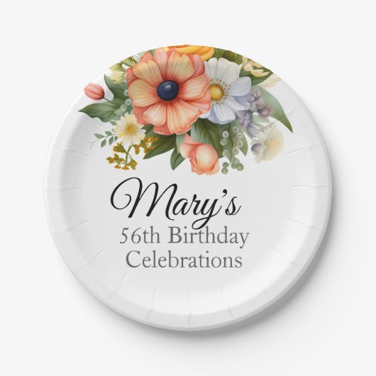 Spring Flowers Bouquet Clipart-92390 Pappteller (Vorderseite)