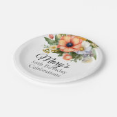 Spring Flowers Bouquet Clipart-92390 Pappteller (Schrägansicht)