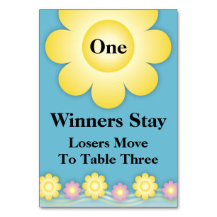 Spring Flowers Bunco Table Card #1 Tischnummer
