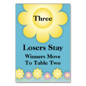 Spring Flowers Bunco Table Card #3 Tischnummer (Vorderseite)