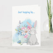 Spring Flowers Bunny Rabbit Jeder Anlass Card Karte (Vorderseite)