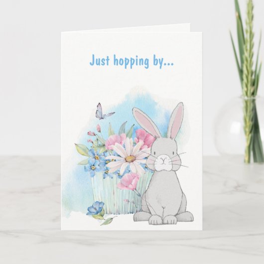 Spring Flowers Bunny Rabbit Jeder Anlass Card Karte (Vorderseite)