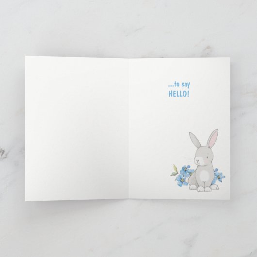 Spring Flowers Bunny Rabbit Jeder Anlass Card Karte (Innenseite)