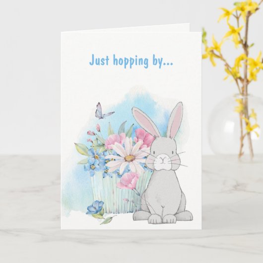Spring Flowers Bunny Rabbit Jeder Anlass Card Karte (Gelbe Blume)
