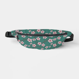 Spring flowers cherry blossom green seamless bauchtasche