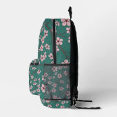 Spring flowers cherry blossom green seamless bedruckter rucksack (Rechts)
