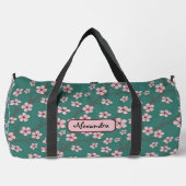 Spring flowers cherry blossom green seamless duffle bag (Vorderseite)