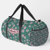 Spring flowers cherry blossom green seamless duffle bag (Rechte Ecke)