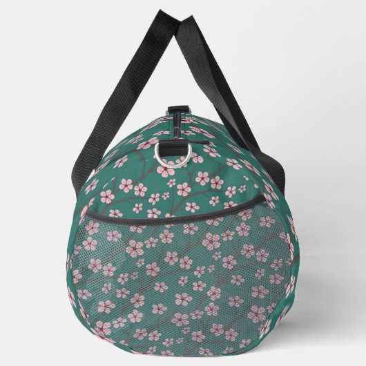 Spring flowers cherry blossom green seamless duffle bag (Rechts)