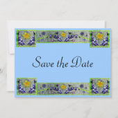 Spring Flowers Denim Save The Date (Vorderseite)