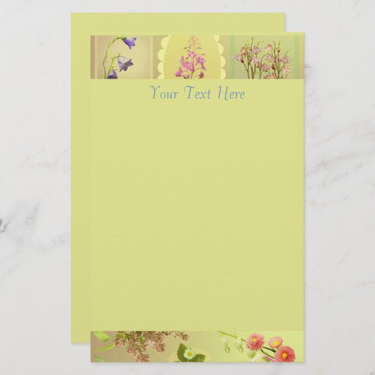 Spring Flowers Ephemera Stationery Briefpapier (Vorne/Hinten)