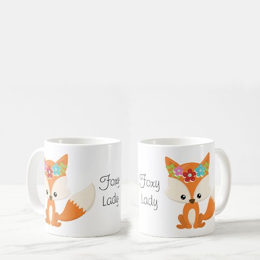 Spring Flowers Fox Foxy Lady Kaffeetasse