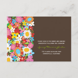 Spring Flowers Garden Chic Hochzeitsempfangskarte Begleitkarte