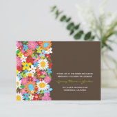 Spring Flowers Garden Chic Hochzeitsempfangskarte Begleitkarte (Stehend Vorderseite)