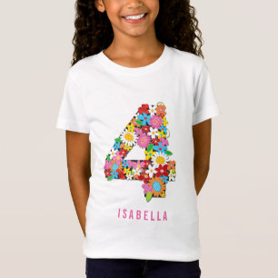 Spring Flowers Garden Four Girl 4. Geburtstag Part T-Shirt
