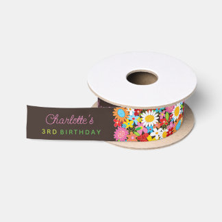 Spring Flowers Garden Vielen Dank Gastgeschenk Hoc Satinband