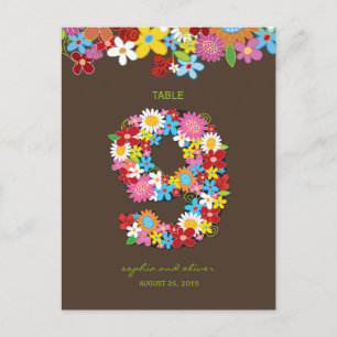 Spring Flowers Garden Wedding Party Tischnummer