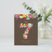 Spring Flowers Garden Wedding Party Tischnummer (Stehend Vorderseite)