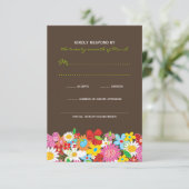 Spring Flowers Garden Whimsical Wedding RSVP Card (Stehend Vorderseite)
