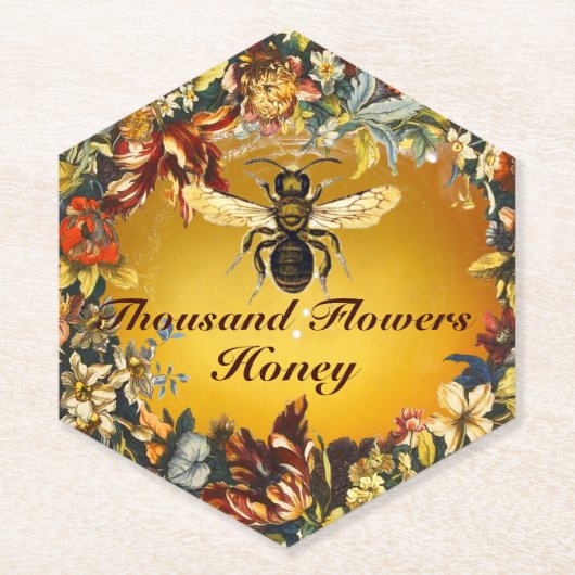 SPRING FLOWERS HONEY BEE / BEEKEEPER BEEKEEPING UNTERSETZER (Vorderseite)