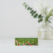 Spring Flowers Mini Business Card Visitenkarte (Stehend Vorderseite)