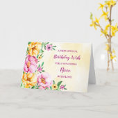 Spring Flowers Niece Birthday Card Karte (Gelbe Blume)